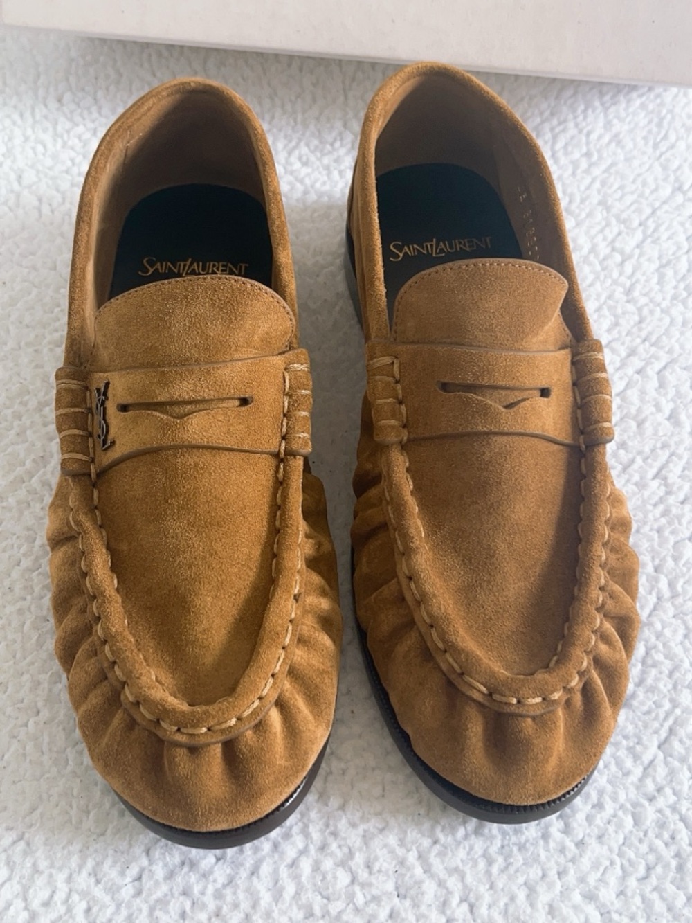 Saint Laurent Women’s YSL Le Loafer Supple in suede - Picture 2 of 16